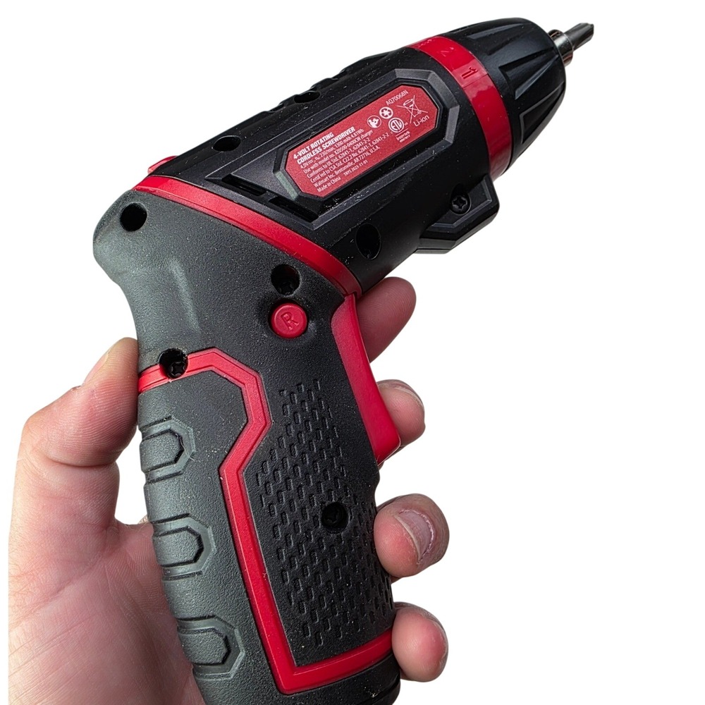 Hyper Tough 4V Rotating Cordless Screwdriver AQ70068N Li-Ion Red 230 RPM S2